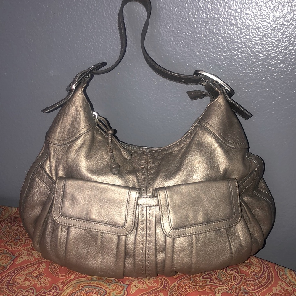 Cole Haan silver/ bronze tone handbag